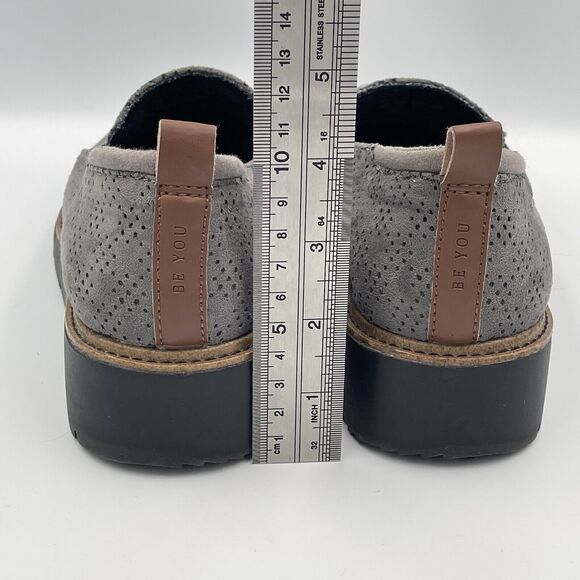 Dr Scholls SIDEKICK Gray Slip On Loafers Comfort Shoes Womens SIZE 7 Gray Cutout - Picture 8 of 9